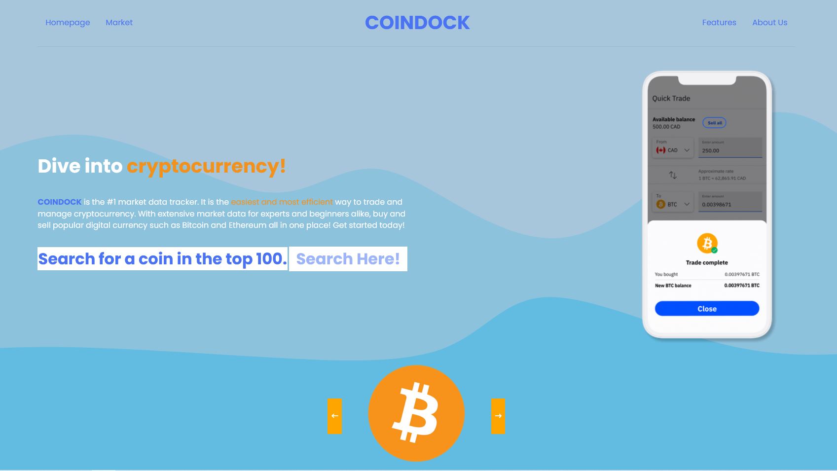 picture of coindockpicture website